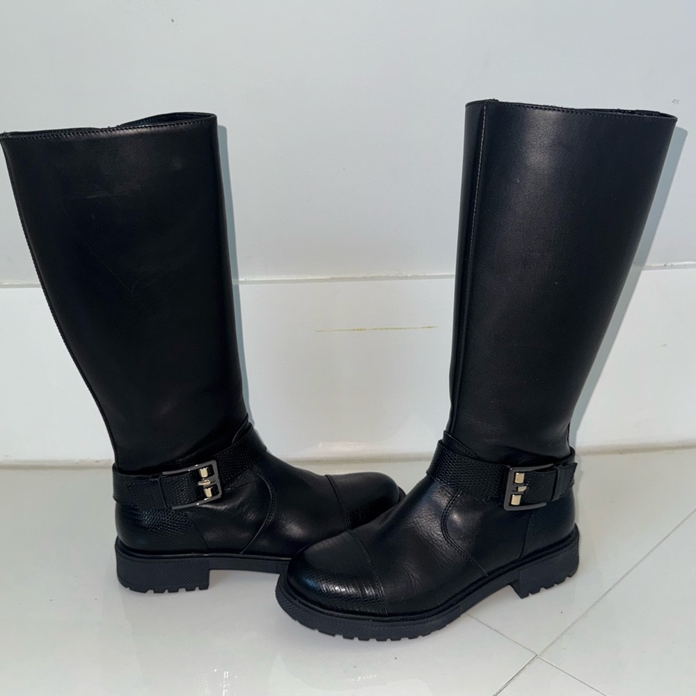 Missouri Kids Black Leather Boots size 33 US 1